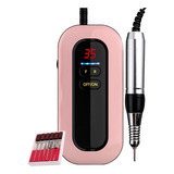 Maquina Polidor Lixa Eletrica Unha Portatil Sem Fio Manicure Cor Rosa 110v/220v