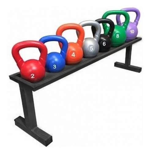 Set Kit De 7 Pesas Rusas Kettlebell Pvc + Soporte - Gymtonic