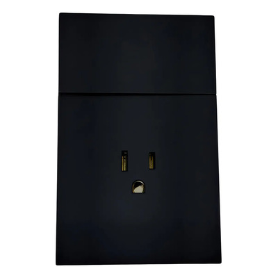 Placa Luxury con 1 Apagador de 3 Vias y 1 Contacto Color Negro | MercadoLibre