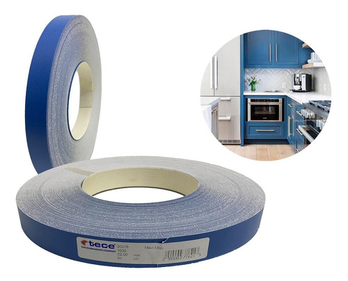 Filo Melaminico Preencolado Azul 22mm X 50mts Tece