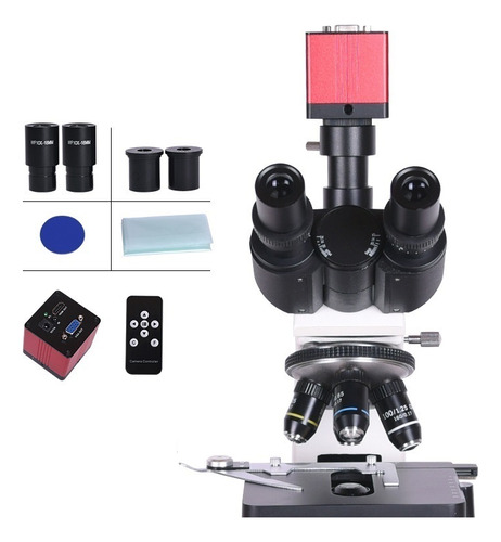 Microscopio Trinocular Profesional Con Cámara Industrial