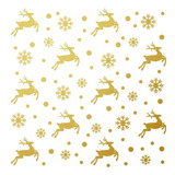 Copos De Nieve Y Renos Navideños Cristal Aparador Navidad Color Dorado