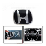 Honda Civic  / Fit / City / Accord  Emblema H Volante Insignia Negra Negro Cromado Logo Adhesivo