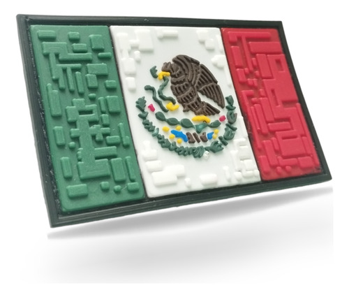 Parche Insignia Táctico Militar Bandera México Pvc Pixel 