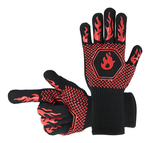 Set 2 Guantes Asado Alta Temperatura Parrillero Cocina Cukin