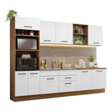 Armário Cozinha Completa Madesa 310cm Rustic/branco Agata 02