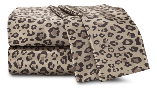 Juego De Sabanas Seduction Satin Solid, Full, Leopard