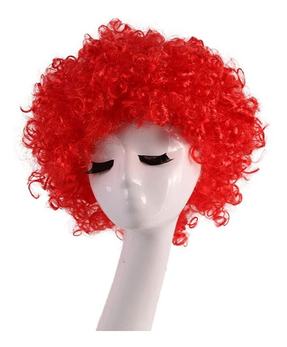 ¡ Peluca Afro Rojo Fantasía Fiesta Halloween Hora Loca !!