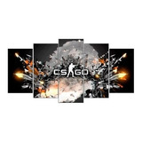 Quadro Counter Striker Cs Go Hd 5 Peças Mosaico