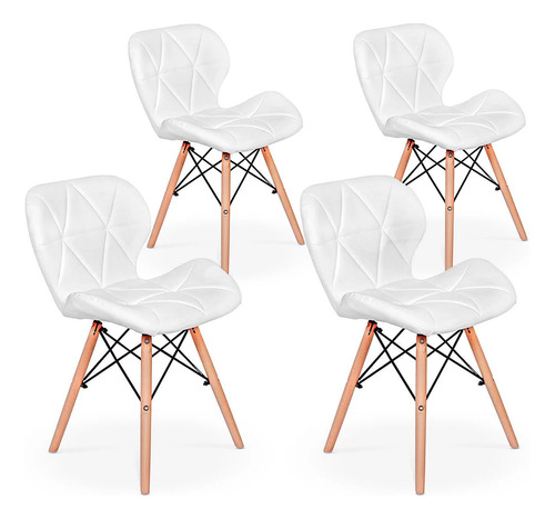 Kit 4 Cadeiras Jantar Bestchair Charles Eames Eiffel Slim 