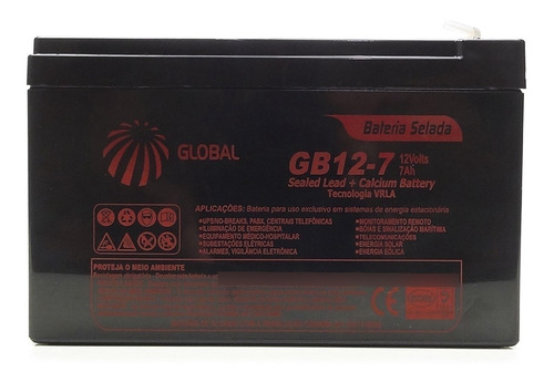 Bateria Global Nobreak Sms Station Ii, 800va 1 X 12v 7ah