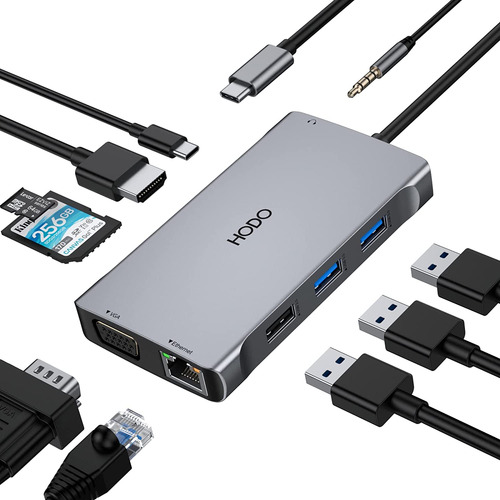 Conmutador Usb C De 10 Puertos Ethernet Hdmi Sd/tf, Etc.