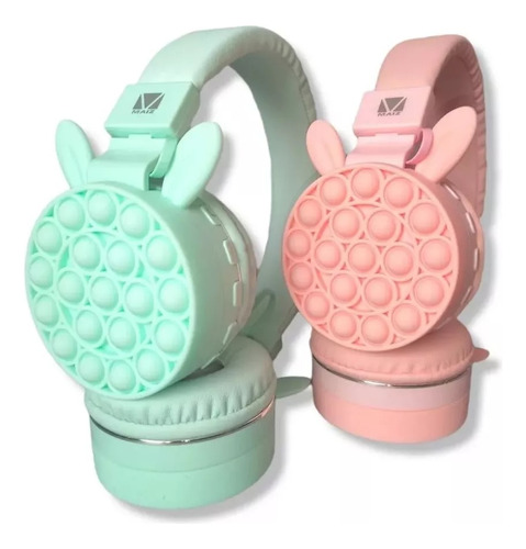 3x2 Audifonos Bluetooth Diadema Conejo Orejas Kawaii Pop It