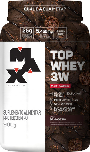 Top Whey 3w - 900g - Max Titanium - Todos Sabores