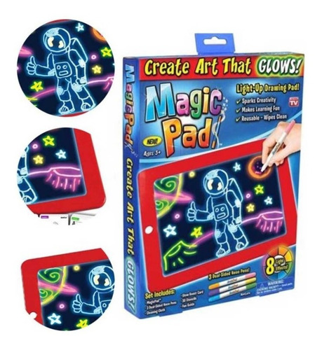 Tableta De Dibujo Con Luz Led Magic Pad Juguetes Infantil