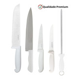 Kit Facas Pra Churrasco Chaira Inox Chef Picanheira Desossa