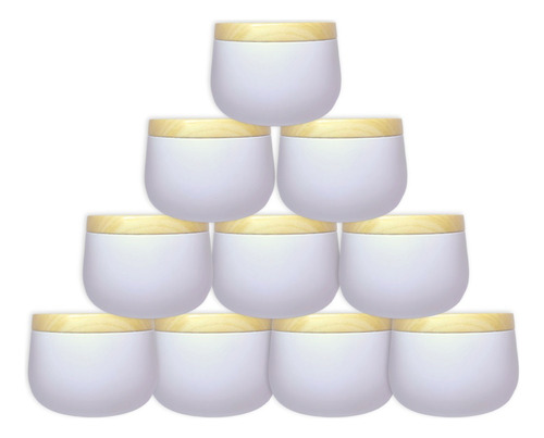 Kit 10 Latas Decoradas Para Velas Artesanais 240ml C/ Tampa