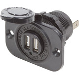 Cargador Usb Doble Marino 12/24v, 2.1a, Negro.