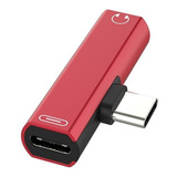 Adaptador Telefono  2x1 Audífonos Y Cargador Usb C + Jack 