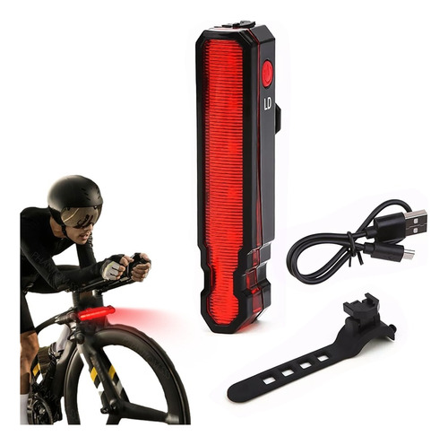 Luz Bicicleta Láser Recargable Usb Impermeable Lampara Bici 