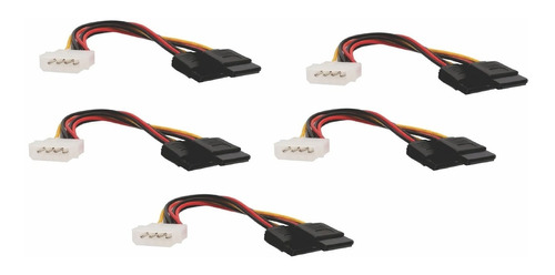 5 Piezas Adaptador Molex A 2 Sata Hembra