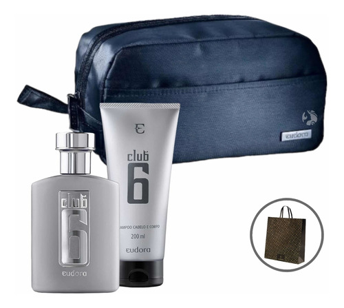 Club 6 Deo Colônia + Shampoo Masculino + Necessaire Presente