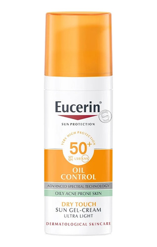 Crema Solar En Gel Eucerin Oil Control, Ultraligera, Spf 50+