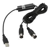 1pc Universal Midi A Usb In-out Cable Convertidor De Línea