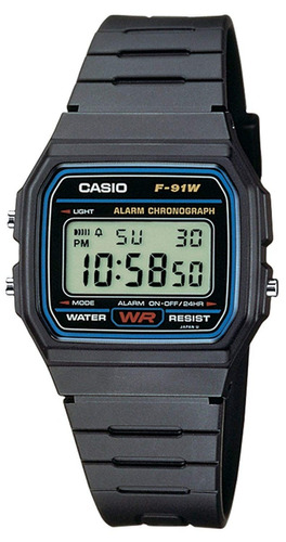 Reloj Casio F-91w-1 Vintage Retro Digital Agente Oficial