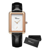 Chenxi Elegante Reloj De Cuero Cuadrado Ultrafino .