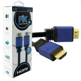 Cabo Hdmi Ouro 2.1 8k 4k Uhd Blindado 19p 1,5m Metros Mts Pc