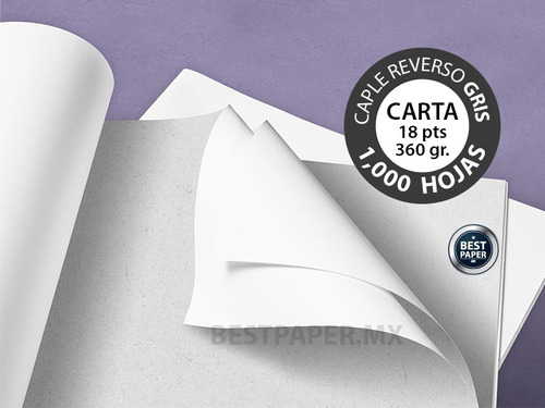 Carton Caple R/gris 18 Pts Carta 360 G - 1,000 Hojas
