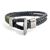 Pulseiras Masculinas Couro Preto Fecho T Homem Moderno 