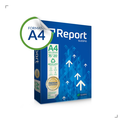 Papel A4 Reciclado Reciclato Report 75g Alta Qualidade