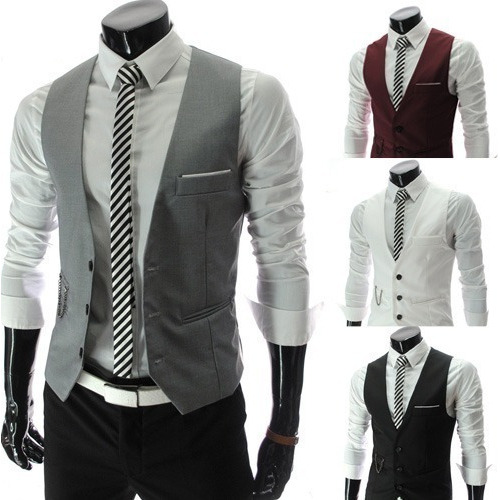 Camisa Tipo Saco Chaleco Slimfit Cadena Elegante, Informal Y