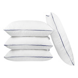 Kit 4 Almohadas Hotelera Premium Matrimonial Estándar Azul