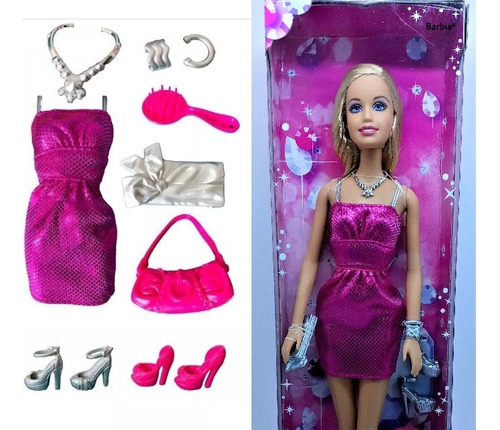 Muñeca Barbie Original Glitz Con Accesorios