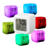 Reloj Despertador Cubo Led Multicolor Con Temperatura