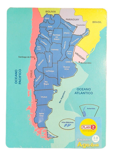 Juego Didactico Con Piezas En Madera Encastre Mapa Argentina