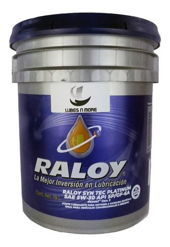 Aceite Sintético Raloy Syntec 5w30 Sp Gf6a Dexos1gen3 Cubeta