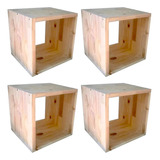 Cubo Estante Madera Flotante  30x30x20 X4 Unidades - Mp  