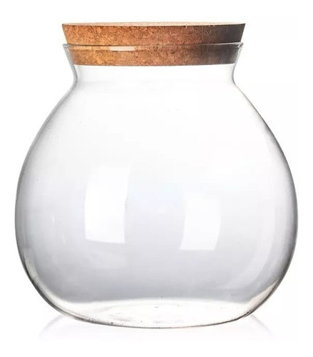 Vaso De Vidro C Rolha 16x15 Especiarias Decorativo  121101