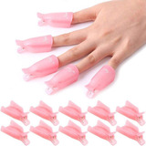 Kit 10 Dedeiras Para Remover Unhas Alongamento Fibra Acrigel Cor Rosa-claro