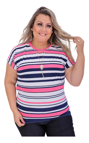 Camisa Blusinha Feminina Plus Size Kit6 Malha Frio Atacado