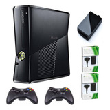 Xbox 360 Slim 500 Gb 250j Controles Carga J Silicons Grips +
