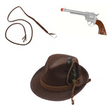 Set Indiana Jones Gorro + Latigo + Pistola Disfraz Cotillon