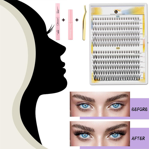 Extensiones De Pestañas, Kit Mix Lash Clustering -h