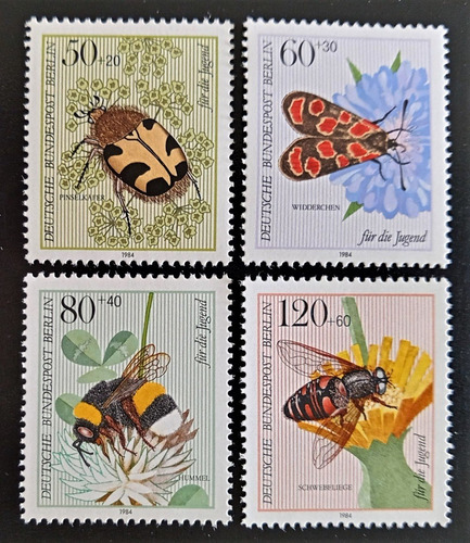 Alemania Berlín Insectos, Serie Mi 712-715 1984 Mint L16704