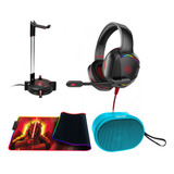 Pack Gamer Maxell Oferta Audifono+stand+pad Led Rgb+parlante