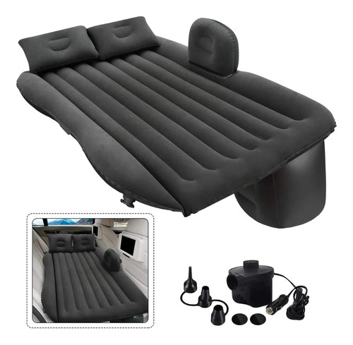 Colchón Inflable Para Auto Inflador 12v Y 2 Almohadas